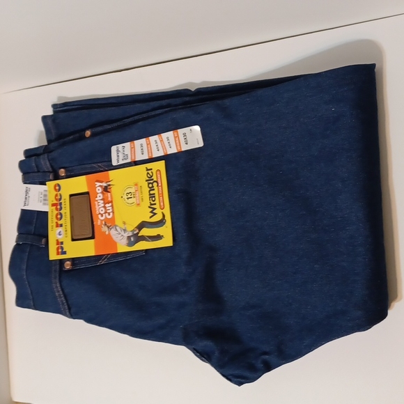 NWT Wrangler Men's 13MWZ Cowboy Cut Original Fit Pro Rodeo Blue Denim Jeans - Picture 13 of 13